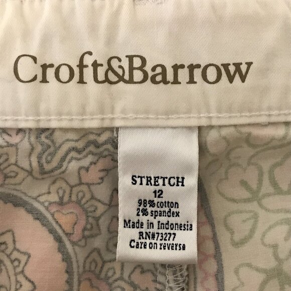 Croft & Barrow Stretch Women's 12 Multicolor Paisley Skorts - Picture 9 of 11